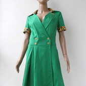 Зелене плаття з кольоровими вставками на запах 42, 48 розміри (36, 42 євророзміри)