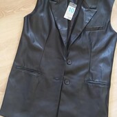 Жилет піджак із кожзаму шкірозамінник