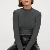 Ефектний, блискучий, сріблястий, топ H&M
