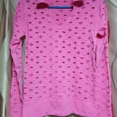 Бесшова футболка с перфорацией и длинным рукавом