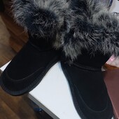 Розпродаж! Натуральний замш,дитячі ! Стильні зимові уггі з хутряною опушкою • Натуральний замш