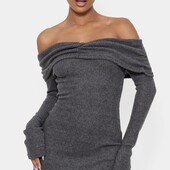 Стильна трикотажна сукня зі спущеними рукавами, М