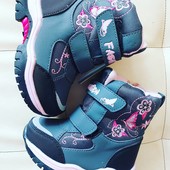 Зимние термо ботинки девочкам 24-26 р.