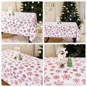 Новорічна лляна скатертина на ваш стіл. Яскраві та гарні.