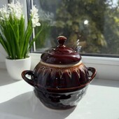 ❤️Керамический горшочек для запекания с крышкой новый❤️На 0,660 грамм