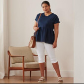 ♕ Стильні еластичні капрі довжиною 3/4, Tchibo (Німеччина), розмір наш: 46-48 (42 євро)