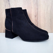 Нові елегантні ботильйони, чорні черевики, жіночі демі чоботи, весна осінь, р. 38