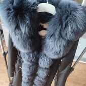 Парка зимняя с натуральным мехом песца м-л.Графит.Шикарная модель!
