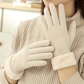 Стильні, мякенькі рукавиці на тонкому утеплені, колір на вибір ( беж, чорний)