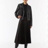 Плісована спідниця під шкіру, коричневого кольору від Tchibo розмір 42 евро