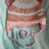 Шапочка в'язана гачком тепла на 12/18 місяців