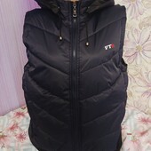 Нова тепла т.синя Жилетка.шикарна модна стильна річ