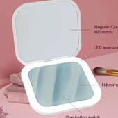 Кишенькове дзеркало для макіяжу з LED підсвічуванням