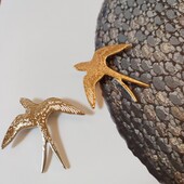 Брошка ластівка, пташка, птаха. Сталь