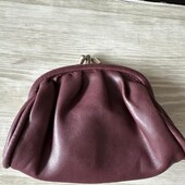 Бордовий шкіряний гаманець