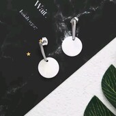 Сережки цвяшки медсталь, підвіска монетка з мушлі