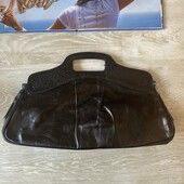 Чорна стильна шкіряна сумка