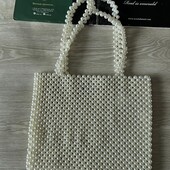 Ніжна біла сумка з перлинних намистин