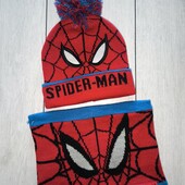 Теплий комплект Marvel (шапка вязана / снуд на флісі), 2-4р / ОГ 48,5-50см