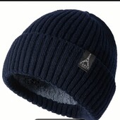 Шапки чоловічі теплі на хутрі синя