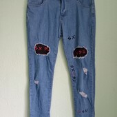 Джинси - рванки , стрейч на шикарні форми. Поб:54-60 см