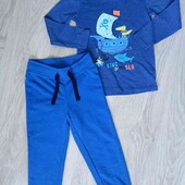 Lupilu + Dunnes stores брендовый комплект джоггеры двунитка + реглан хлопок рост 98/104 см нюанс