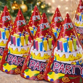 .Ковпаки святкові Livarno червоні набір 8 штук з Німеччини