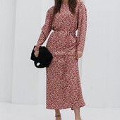 Довга квіткова сукня з штапелю р.л