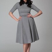 Сукня Collectif Mainline Winona в чорно-білу клітинку «гусяча лапка»з кишенями