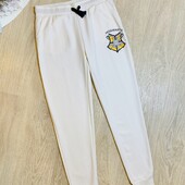 Підліткові білі спортивні штани на флісі для дівчинки 158/164 см гарі потер