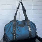 Спортивна дорожна сумка 40*30см унісекс колір синя бронза Водовідштовхуюча тканина.