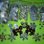 Сніжинки і намистини, паєтки 1250шт