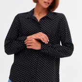 Чорна віскозна сорочка з прінтом