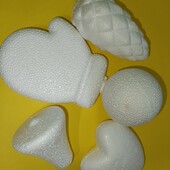 Набір пінопластових фігур для дитячої творчості, створення новорічних іграшок 5шт