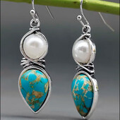 Сережки бірюза стильні