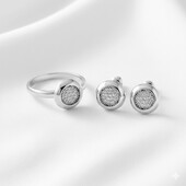 Ніжний срібний комплект 17 розмір каблучка