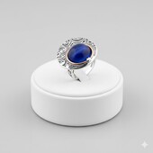 Масивна стильна срібна каблучка з улекситом 17 розміру