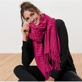 Тканий шарф- шаль з бахромою, 68 x 180 см від Tchibo