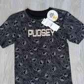 George брендовая стильная футболочка цвет черный в принт на ребенка рост 122 см