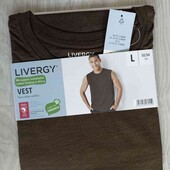 Livergy брендовая новая мужская футболка цвет шоколад меланж размер евро 52/54