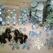 Сніжинки і намистини, паєтки 1250шт