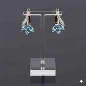 Срібні сережки з топазом