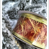 Декоративна стрічка із візерунком .органза.2 шт