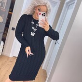 Теплое вязаное платье миди разные цвета новинки сезона