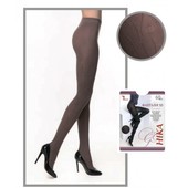 Серые эксклюзивные колготки - р. 4- 60 den с фантазийным объемным рисунком сбоку