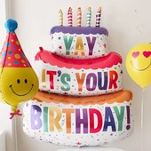 Велика повітряна фольгована куля торт