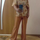 Хорошенькая пижама брюки и удлиненная кофта, костюм для дома и сна размер 10-12