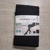 Есмара! Жіночі термо колготки 100 ден, чорні з візерунк! 40/42 євро 46/48 наш! Лот 1