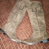 Демісезонні замшеві сапоги чулки