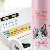 Пенал Принцеса Кішка Newmebox багатофункціональний пластиковий 67*187mm Рожевий